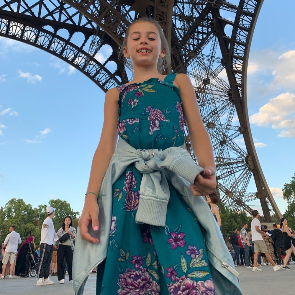 Art Class Smocked Jumpsuit Turquoise & Purple S​ - Picture 16 of 16